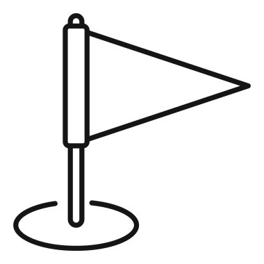 Direkte sallanan üçgen bir bayrağın basit simgesi