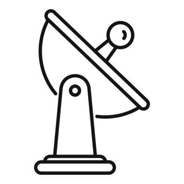 Yerde duran parabolik anten uzaydan sinyaller alıyor.