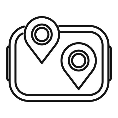 GPS navigasyon sistemi ekranında navigasyon ve rota planlamasını sembolize eden iki lobut gösteriyor.