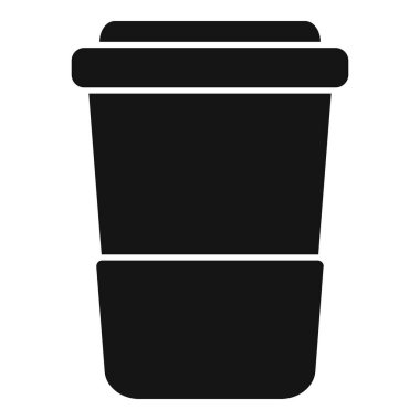 Tek kullanımlık kahve fincanının sade siyah beyaz simgesi, grafik tasarım projelerinde kullanılmak için mükemmel.