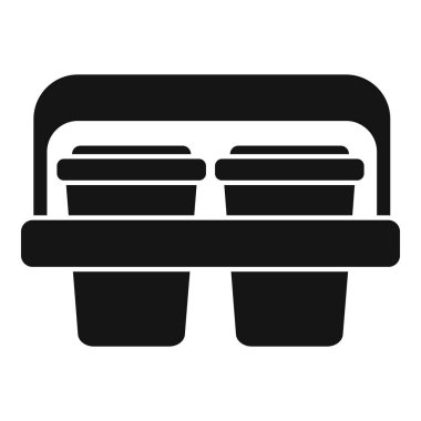 Uygun taşıyıcı dört fincan kahve, çay ve diğer sıcak içecekleri elinde tutuyor.