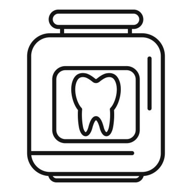 Diş sağlığı ve diş sağlığı konseptini gösteren diş işaretli dişçi kavanozu