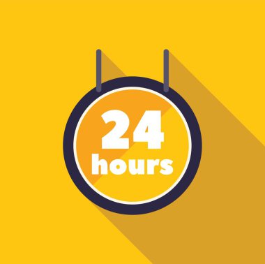 24 saat boyunca servis levhası sallanıyor ve gösteriliyor.