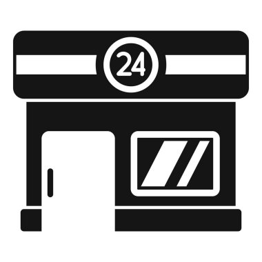 Simple vector of a convenience store facade with an open sign, perfect for projects related to retail, shopping, and urban life clipart