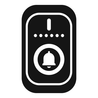 Bir uyarı çanı simgesini gösteren bir uzaktan kumandanın siyah ve beyaz simgesi