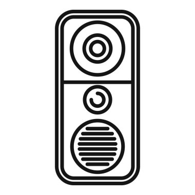 Dairesel düğmeli ve kameralı akıllı kapı zili kamerasının basit çizimi