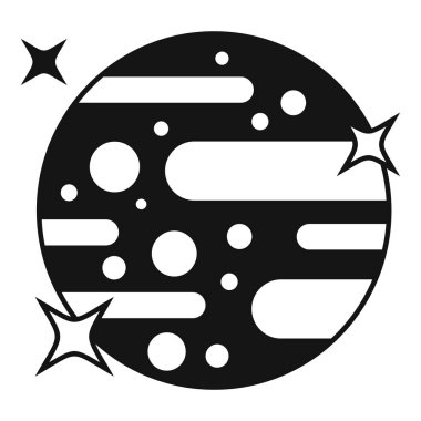 Çevresi üç yıldızla çevrili gaz devi bir gezegenin simgesi.