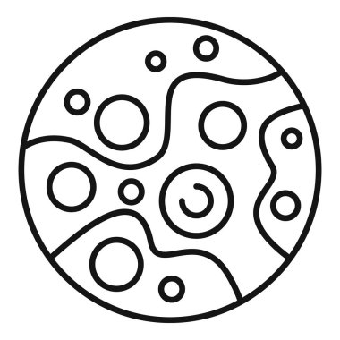 Yuvarlak asteroit açık uzayda, yüzeyinde kraterler olan gök cisiminde uçuyor.