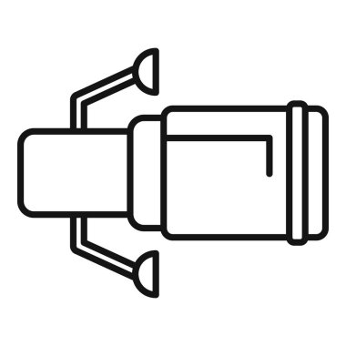 Film ve televizyon programlarını çekmek için kullanılan profesyonel bir video kameranın satır sanatı simgesi