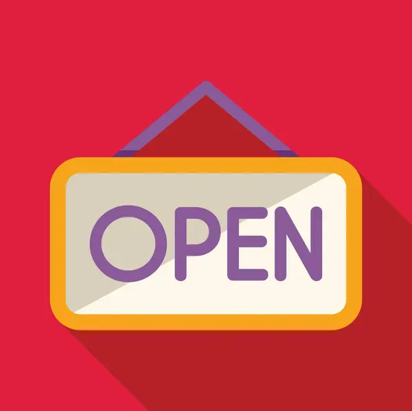 stock vector Open sign indicating a business is open and ready to serve customers