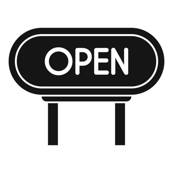 stock vector Simple black and white icon of an oval open sign, perfect for indicating a shop or business is open