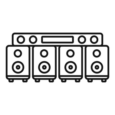 Ev sinema ses sisteminin müzik çalan çizgi sanat simgesi