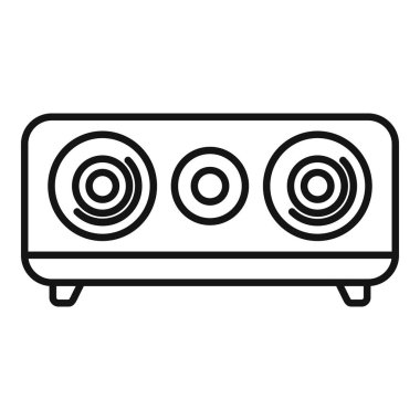 Kablosuz hoparlör üç hoparlör simgesi ile yüksek sesle müzik çalıyor