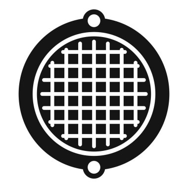 Simge pişirmek için delikleri olan yuvarlak waffle ızgarası