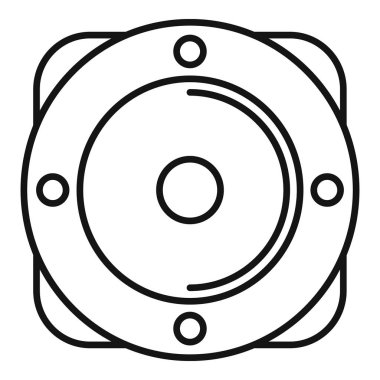 Yuvarlak hoparlörün basit çizimi, ses ekipmanlarını temsil etmek için mükemmel.