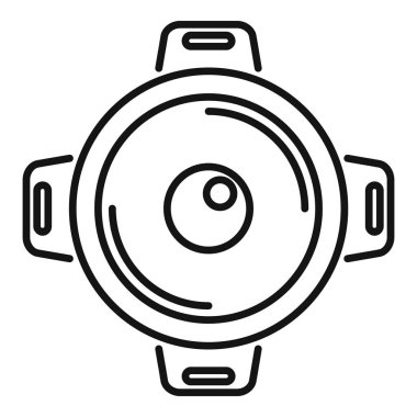 Yemek ve mutfak malzemelerini temsil etmek için mükemmel bir tencere tabağı çizimi.