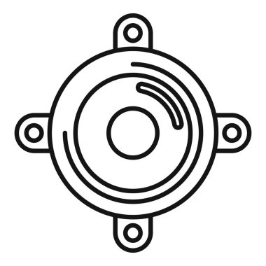 Müzik dinlemek için yuvarlak bir araba hoparlörü çizimi