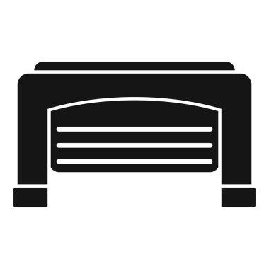 Kapalı modern bir garaj kapısının siyah silueti.