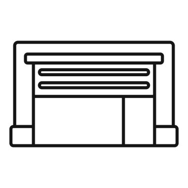 Güvenlik ve emlak koruması için ideal, yuvarlanan bir kepenk içeren bir garaj kapısı çizimi