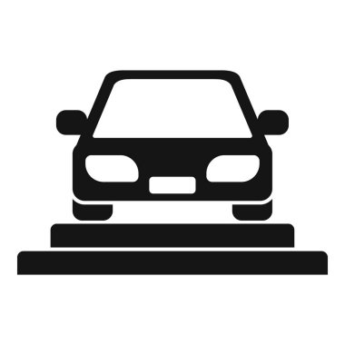 Kaldırıma park edilmiş siyah bir arabanın silüeti.