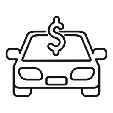 Dolar işareti olan basit bir sanat simgesi, yeni bir aracı satın almayı veya finanse etmeyi temsil ediyor