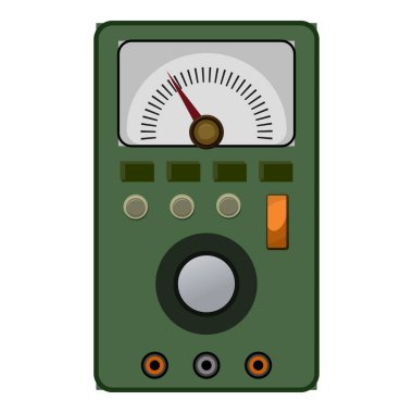 Düğmeleri ve düğmeleri olan analog ölçüm aygıtı geçerli değeri bir ölçekte gösterir