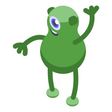 Kolları ve bacaklarıyla birine gülümseyen bir canavar.