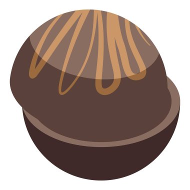 Yuvarlak çikolatalı şekerler ve karamel süslemeler beyaz arka planda dönüyor