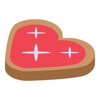 Kalp şeklinde biftek bir yüzeyde duruyor, ete ve yemeğe olan sevgiyi temsil ediyor.