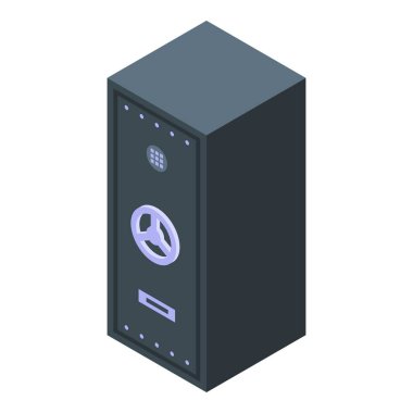 Büyük bir kiralık kasanın görüntüsü parayı güvende tutuyor.