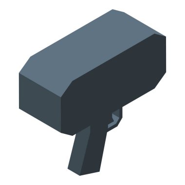 Para tabancasının para vuruşunun Isometric stili çizimi