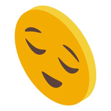 Bored emoji with eyes half closed, a common symbol for disinterest or lack of enthusiasm clipart