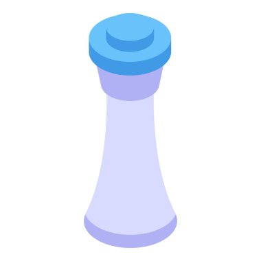 Mavi kapaklı mavi tuzluk beyaz arkaplanda duruyor.