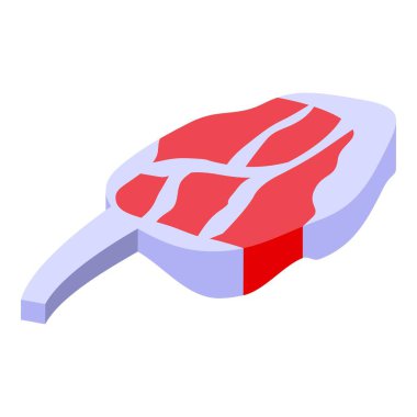 Çiğ etin Isometric simgesi, gıda ile ilgili projeler için mükemmel.