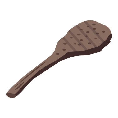 Geleneksel bir şekilde yemek hazırlamak için klasik bir tasarımı olan ahşap spatula.