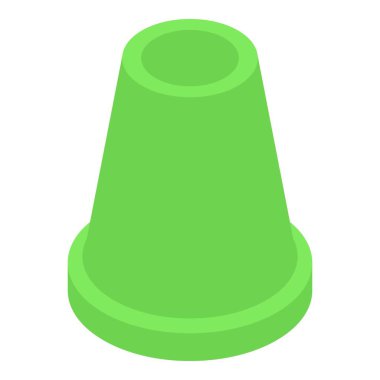 Yeşil yüksük beyaz arkaplanda dikiş ve dikiş için duruyor