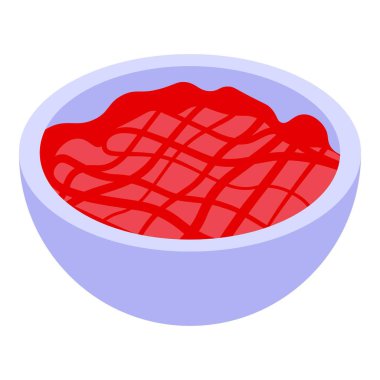 Makarna için kase lezzetli kırmızı domates sosuyla dolduruluyor.