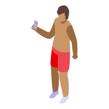 Genç adam elinde akıllı bir telefon tutuyor ve selfie çekiyor.