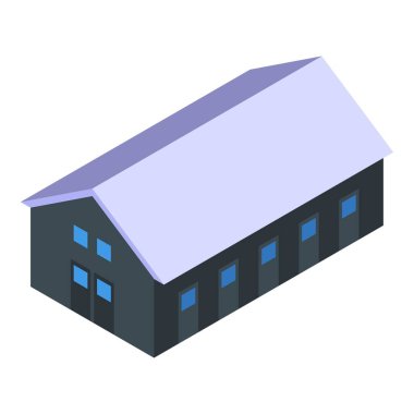 Kamyonlar için birkaç yükleme rıhtımı olan büyük bir depo.