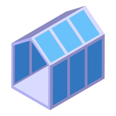 Cam duvarları ve çatısı olan modern, boş bir sera. Çiçek ve bitki yetiştirmek için mükemmel.