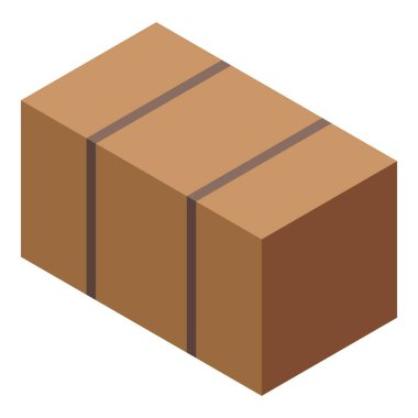 Beyaz arka planda duran yapışkan bantlı karton kutu