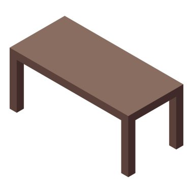 Dört ayak üzerinde duran basit kahverengi ahşap masa. Minimalist iç dizaynlar için mükemmel.