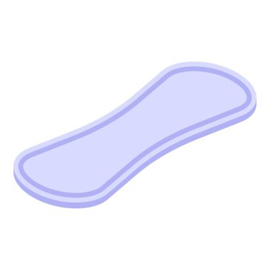 Açık mavi kadın hijyen ürünü hijyen pedi izometrik görünümde yatıyor.