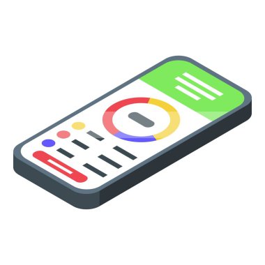 Smartphone, iş ve yatırım için veri analizini görselleştirerek, grafikleri ve grafikleri olan bir finans uygulaması gösteriyor