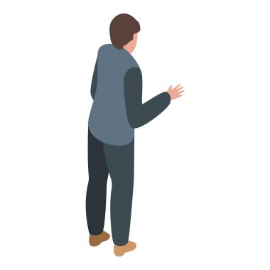 İşadamı bir şeyi açıklarken ayakta durup el kol hareketi yapıyor.