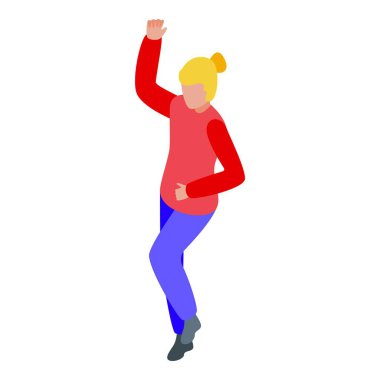 Genç bir kadın enerji dolu bir şekilde dans ediyor.