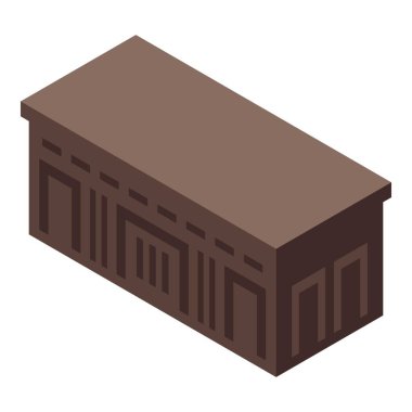 Depolama malları için çoklu yükleme rıhtımı olan büyük kahverengi bir depo.