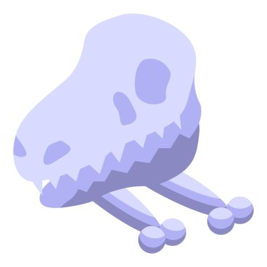 Dinozor kafatası fosili yerde yatıyor ve tarih öncesi hayvan kalıntılarını gösteriyor.