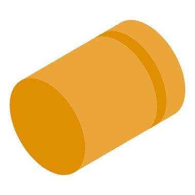 Sarı yuvarlak saman balyası uzanmış, izometrik görüş