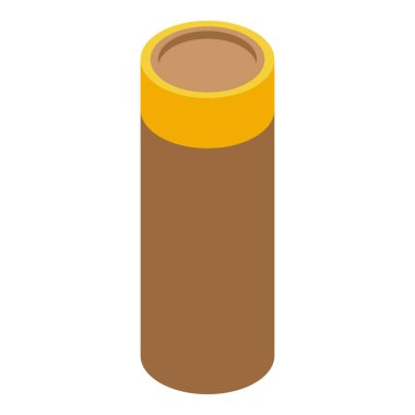 Toplu ürünler için sarı başlıklı silindirik karton paket